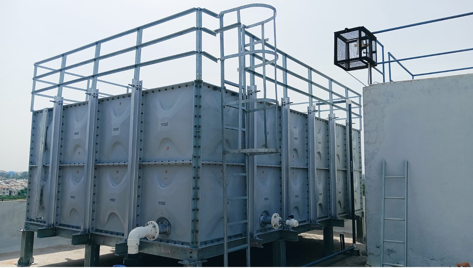 GRP Panel Water Tank rooftop installation